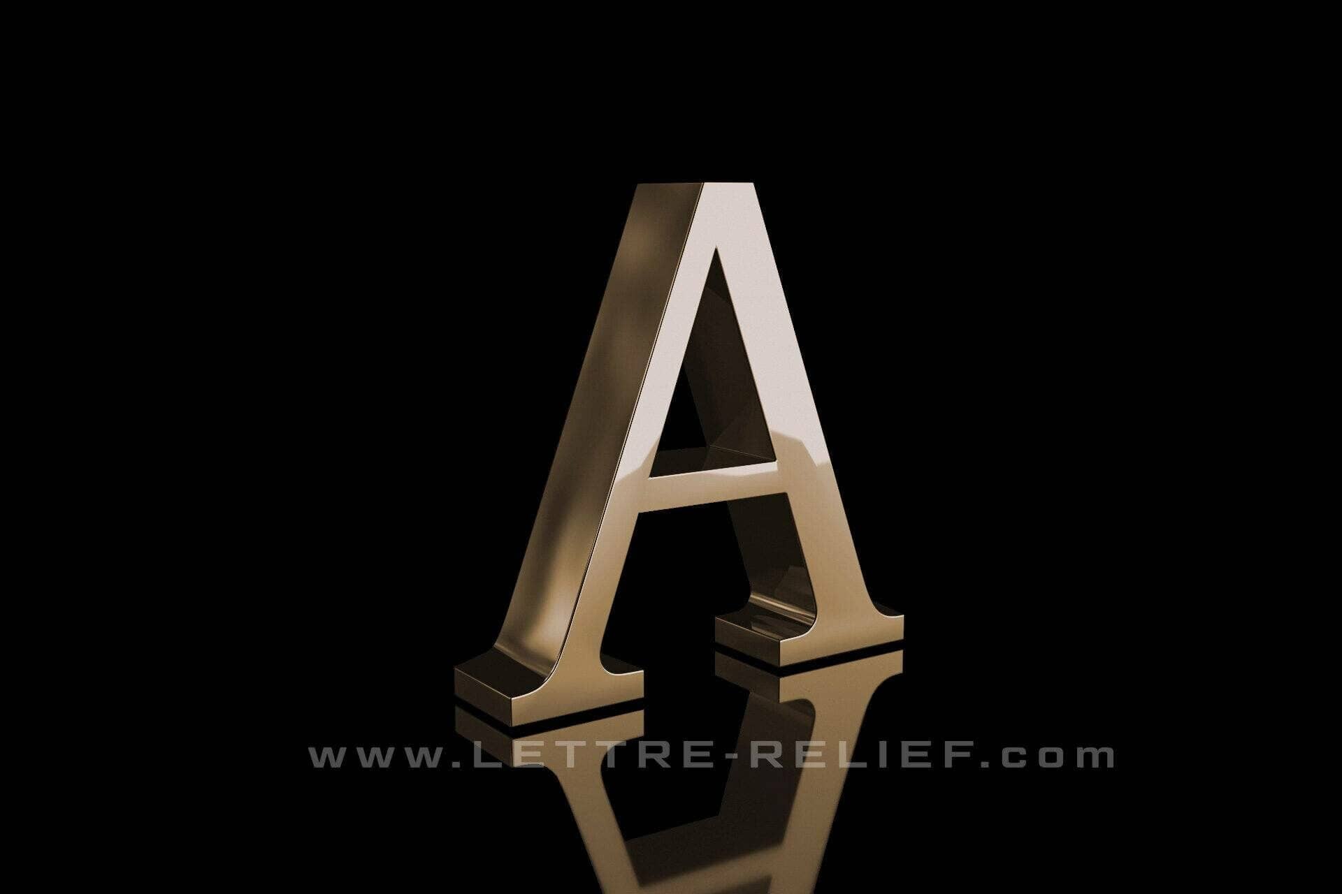lettre boitier titanium aspect bronze miroir pour enseigne commerciale