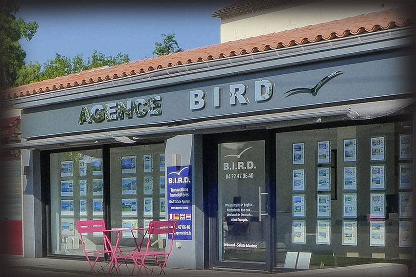 enseigne professionnelle en inox miroir pour agence immobilière