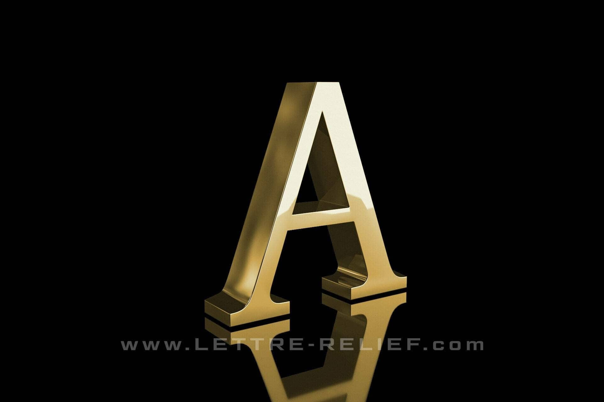 lettre boitier titanium aspect gold laiton miroir pour enseigne lumineuse