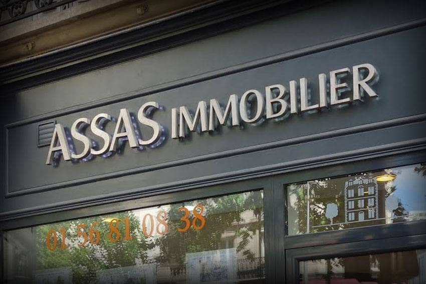 enseigne agence immobilière inox brossé