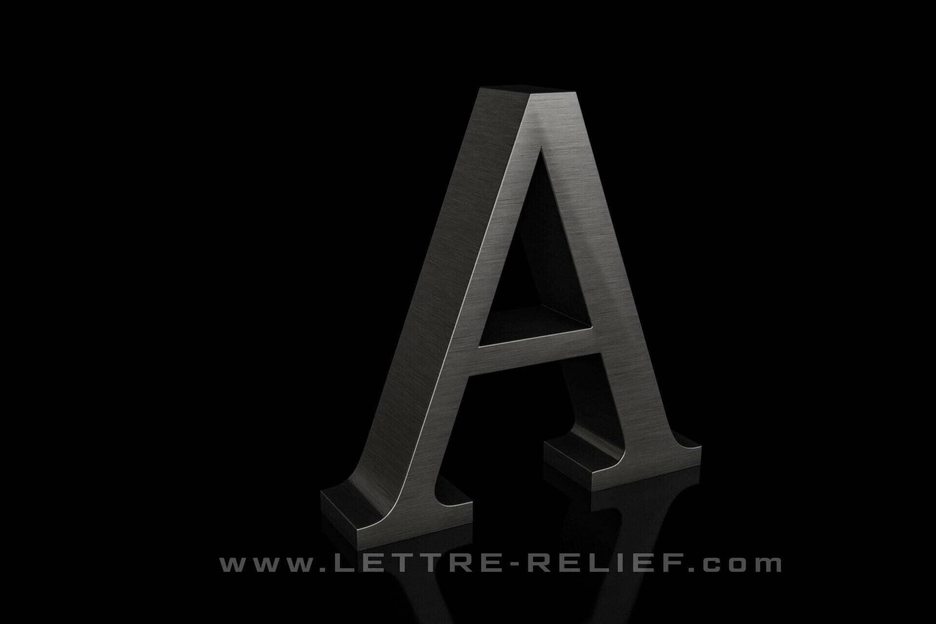 lettre boitier inoxydable titanium brossé