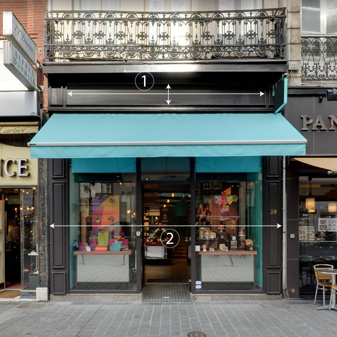 Exemple de photo de façade prise de face pour un projet d’enseigne