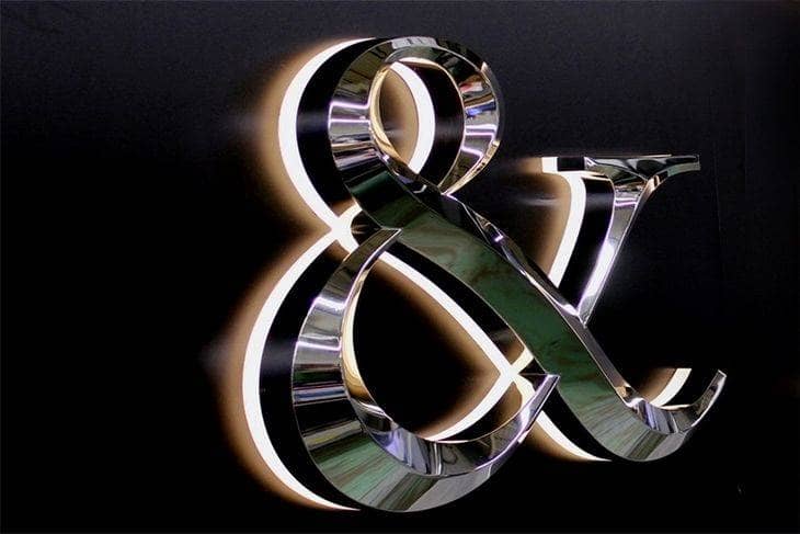 lettres prismatiques inox miroir