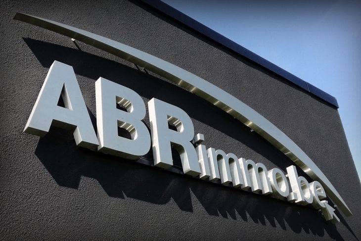 enseigne professionnelle inox brossé - agence immobilière
