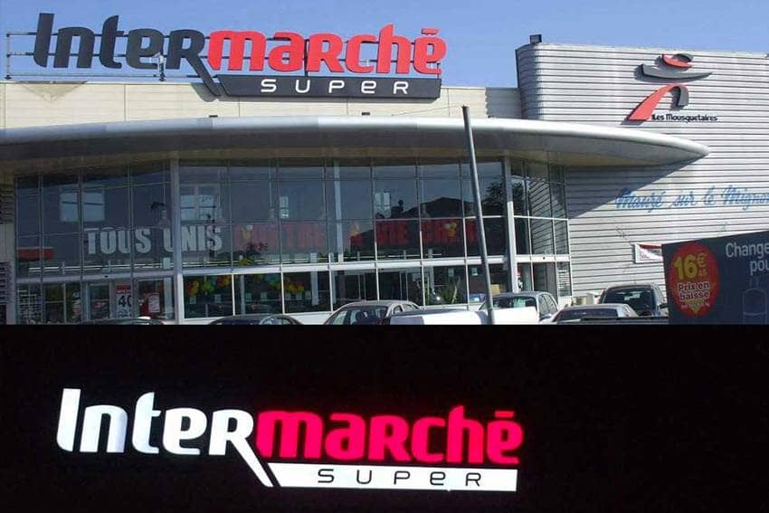 enseigne commerciale pour supermarché en lettres plexi