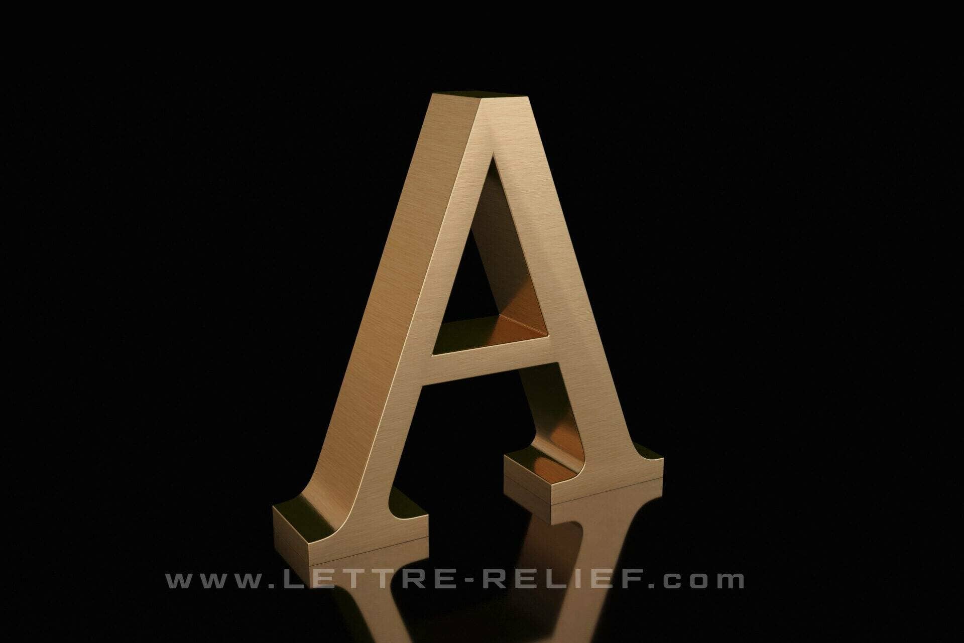 lettre boitier titanium aspect cuivre rose gold pour enseigne