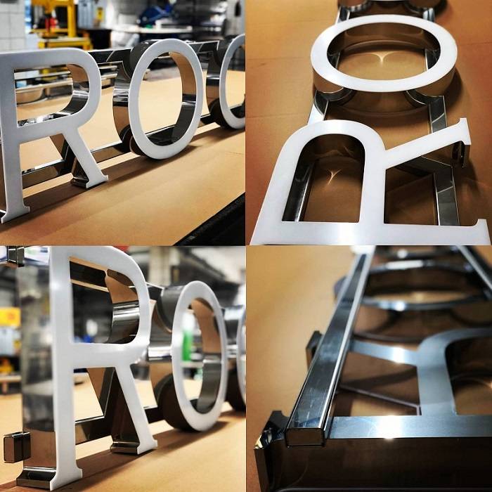 Lettres boîtier prémontées sur rail de fixation