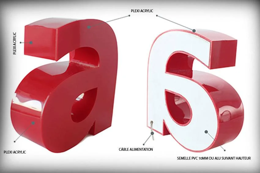 lettres boitier plexiglass